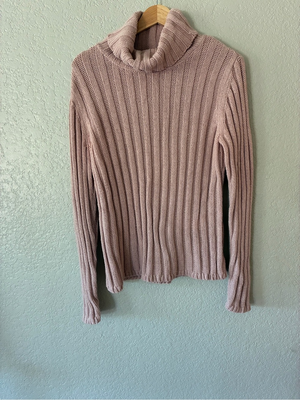 Axcess Ribbed Cowl Neck Sweater in Blush